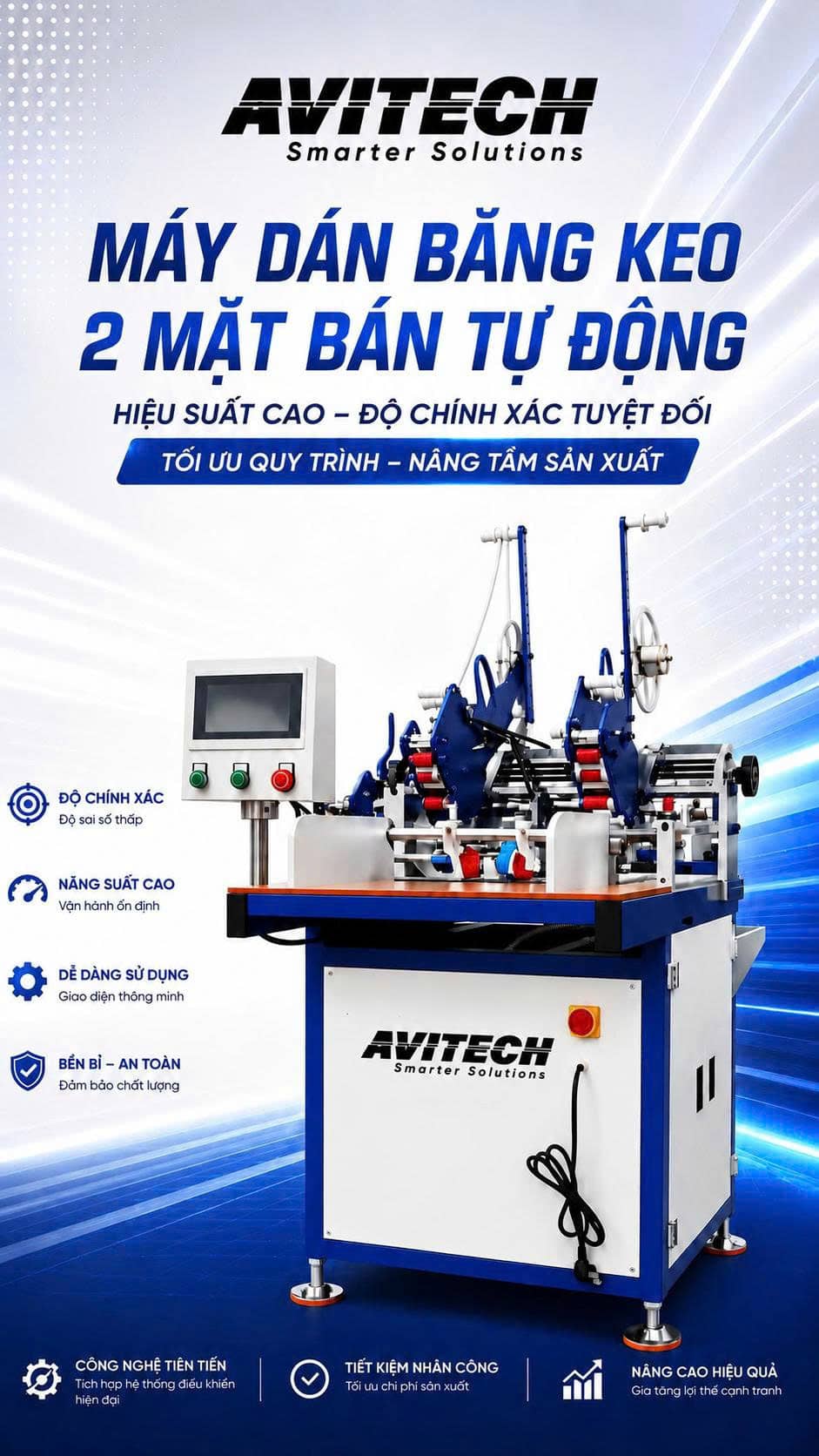 M&Aacute;Y D&Aacute;N BĂNG KEO 2 MẶT B&Aacute;N TỰ ĐỘNG AV500-2A